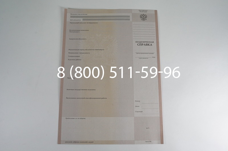 Заказать Академическая справка 1996-2009 года в Красноярске