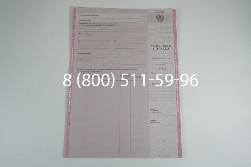 Заказать Академическая справка образца 1996-2009 год для колледжа в Красноярске