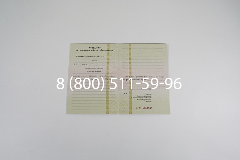 Купить Аттестат за 9 класс 1994-2006 годов в Красноярске